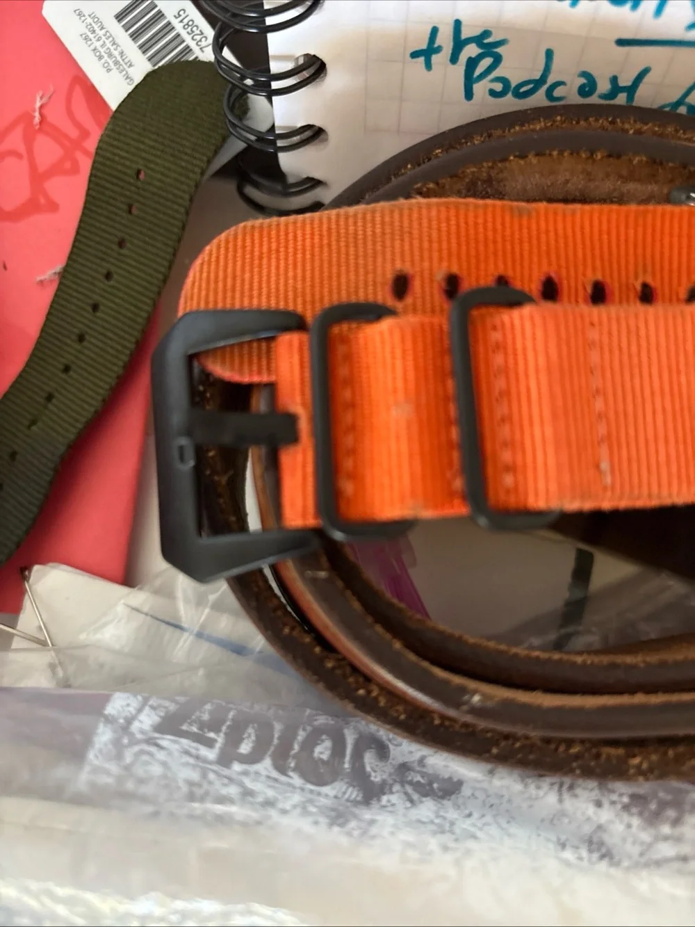 Men's Orange Canvas wrist watch band by Diesel